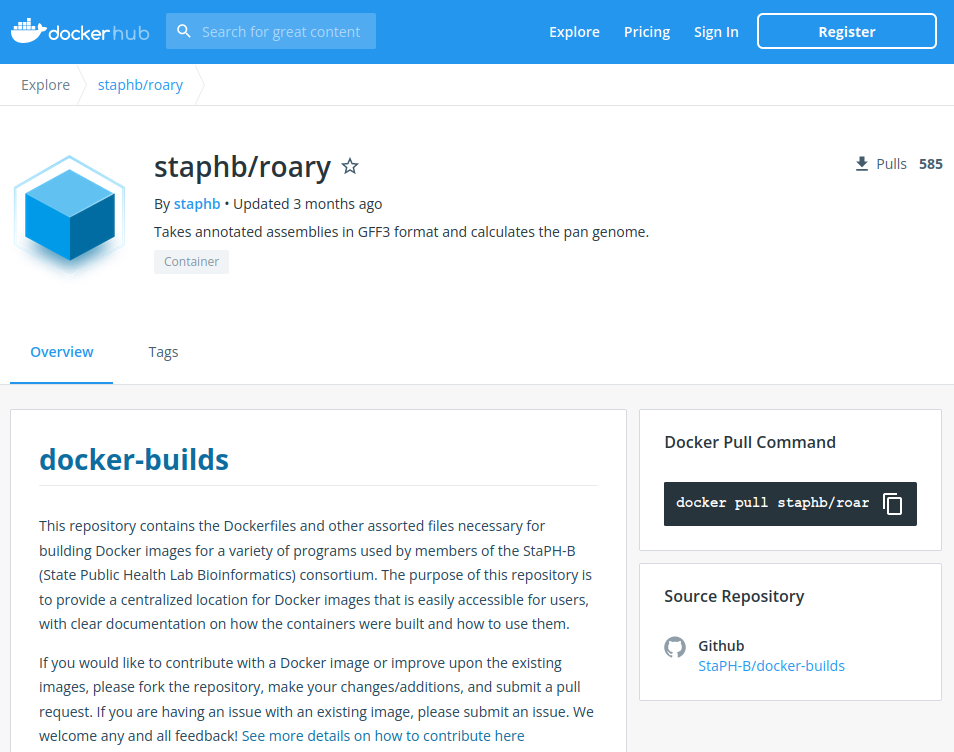 staphb roary repository